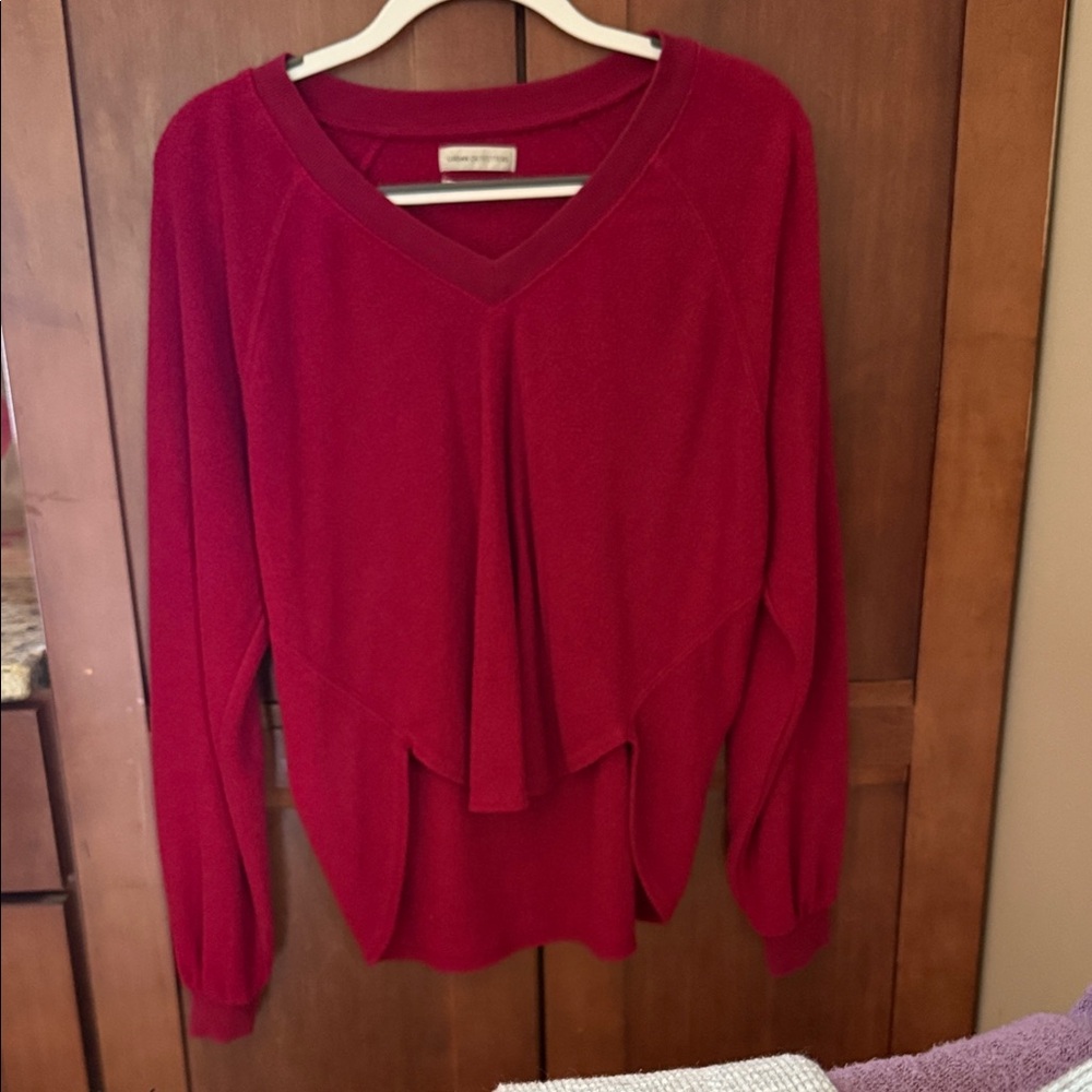Urban Outfitters Red V-Neck Sweater